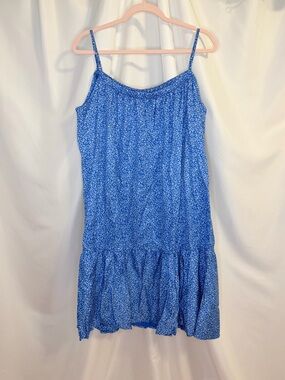 Royal Blue Floral Spaghetti Strap Dress